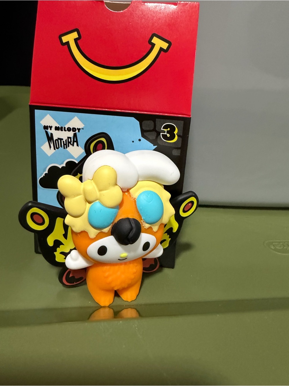 McDonald's My Melody Mothra Orange and White Vinyl Figure